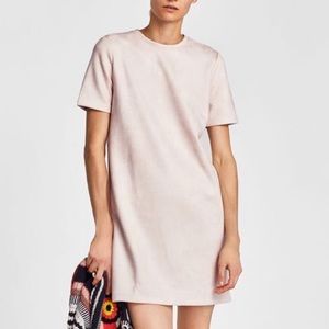 SOLD ON INSTA- Zara - Pale Pink Faux Suede Dress
